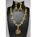 Floral CZ Gold-Finish Necklace Set (Imitation Jewellery)
