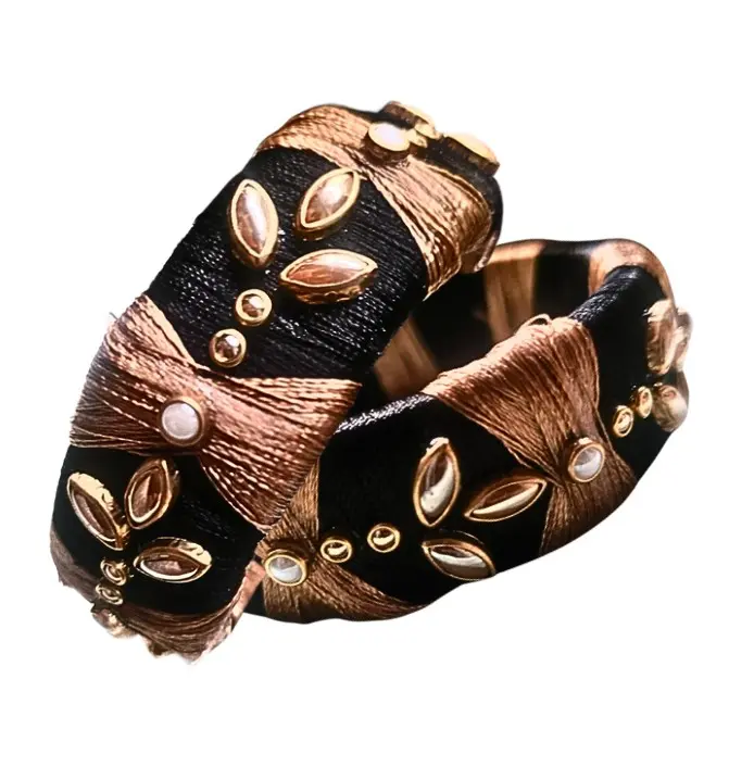 Midnight Glam –  Bronze Designer Thread Bangles